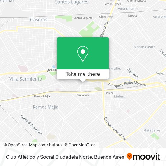 Club Atletico y Social Ciudadela Norte map