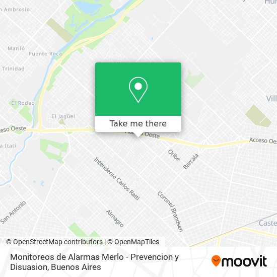 Mapa de Monitoreos de Alarmas Merlo - Prevencion y Disuasion