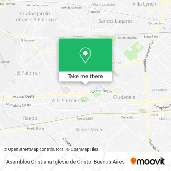 Mapa de Asamblea Cristiana Iglesia de Cristo