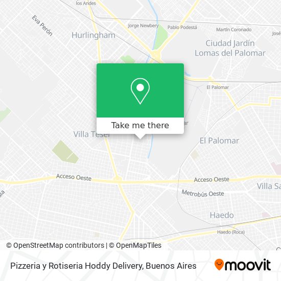 Pizzeria y Rotiseria Hoddy Delivery map