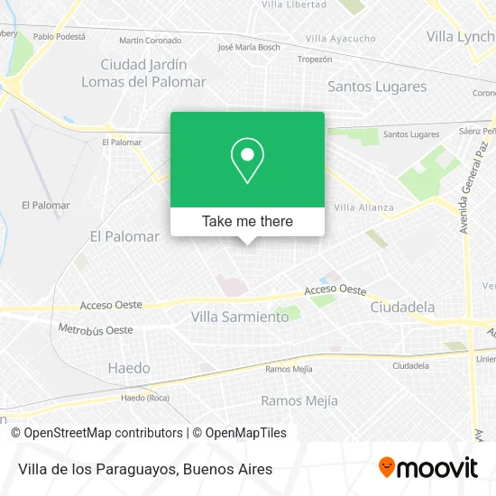 Mapa de Villa de los Paraguayos