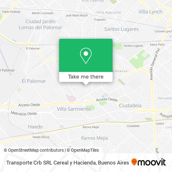Transporte Crb SRL Cereal y Hacienda map