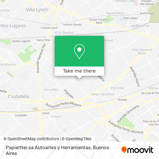 Mapa de Papierttei sa Autoartes y Herramientas