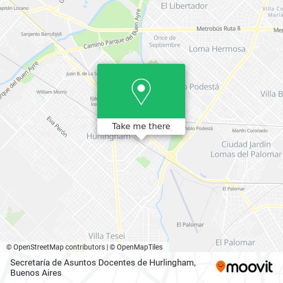 Mapa de Secretaría de Asuntos Docentes de Hurlingham