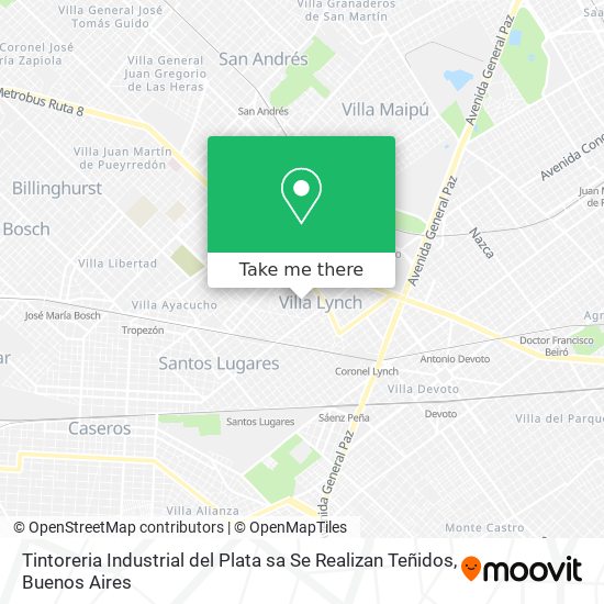 Mapa de Tintoreria Industrial del Plata sa Se Realizan Teñidos