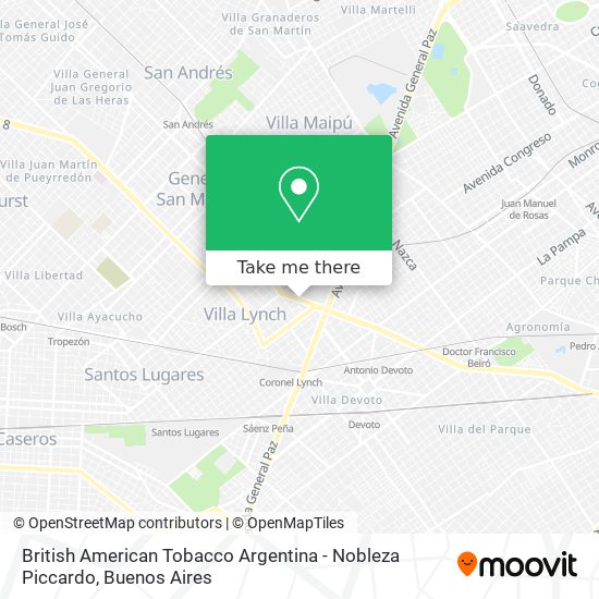 British American Tobacco Argentina - Nobleza Piccardo map