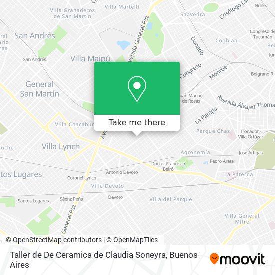 Taller de De Ceramica de Claudia Soneyra map
