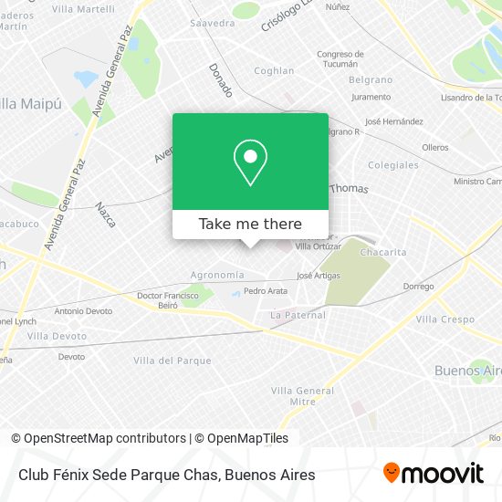 Club Fénix Sede Parque Chas map