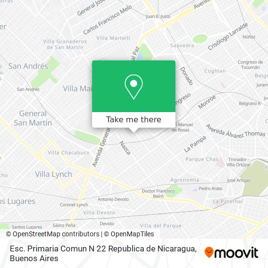 Esc. Primaria Comun N 22 Republica de Nicaragua map