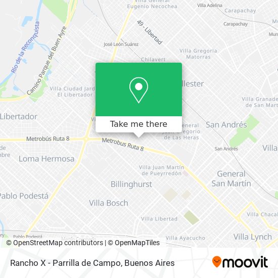 Rancho X - Parrilla de Campo map