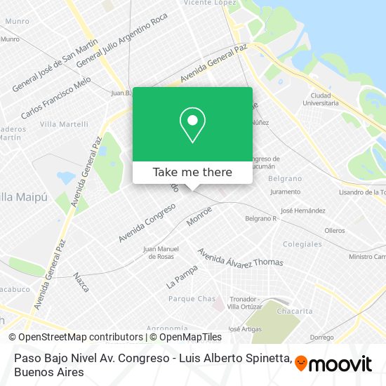 Mapa de Paso Bajo Nivel Av. Congreso - Luis Alberto Spinetta