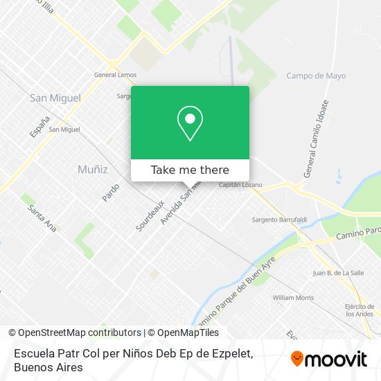 Mapa de Escuela Patr Col per Niños Deb Ep de Ezpelet