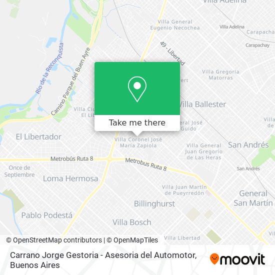 Mapa de Carrano Jorge Gestoria - Asesoria del Automotor