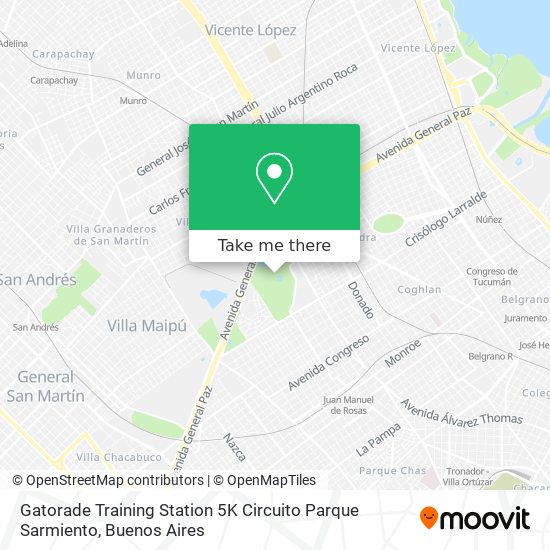 Gatorade Training Station 5K Circuito Parque Sarmiento map