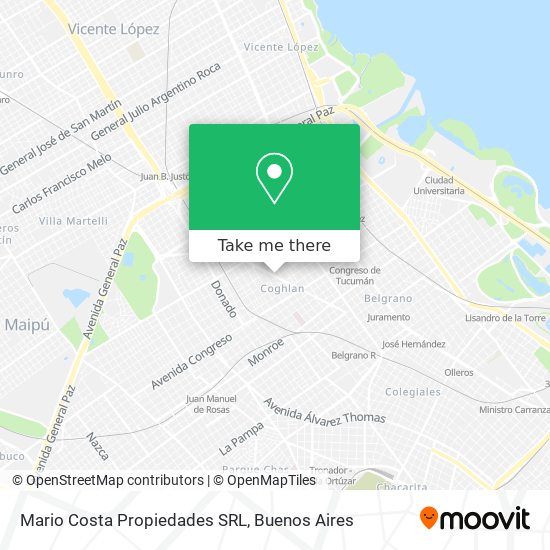 Mapa de Mario Costa Propiedades SRL