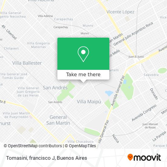 Tomasini, francisco J map