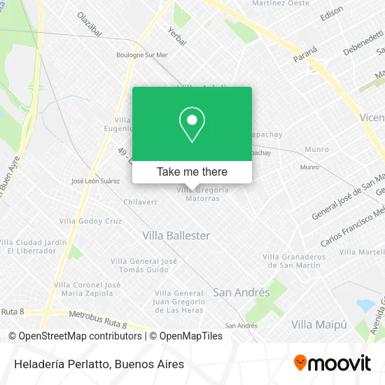 Mapa de Heladería Perlatto