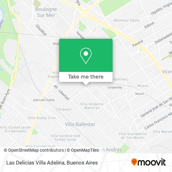 Las Delicias Villa Adelina map