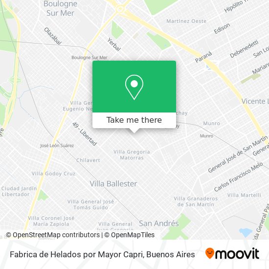 Mapa de Fabrica de Helados por Mayor Capri
