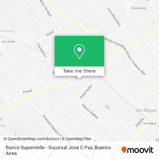 Mapa de Banco Supervielle - Sucursal José C Paz