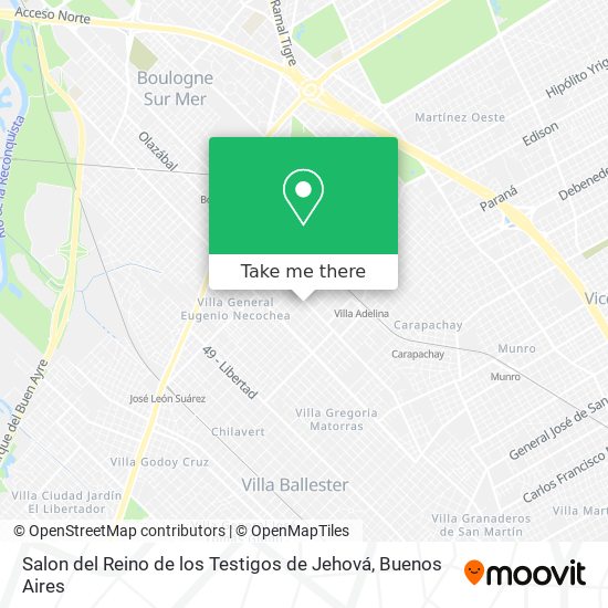 Mapa de Salon del Reino de los Testigos de Jehová