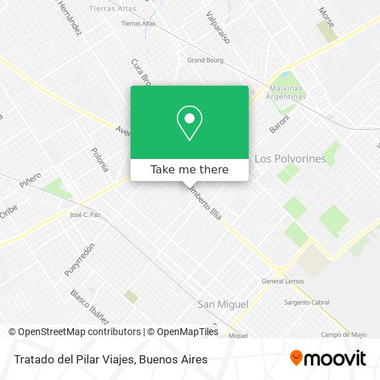 Tratado del Pilar Viajes map