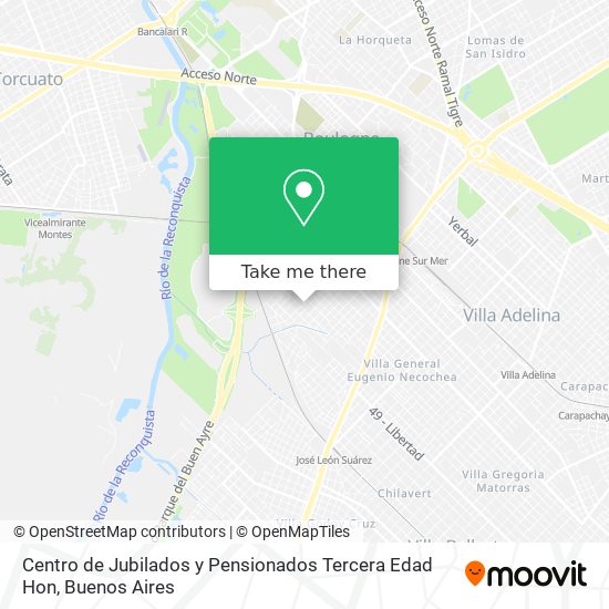 Centro de Jubilados y Pensionados Tercera Edad Hon map