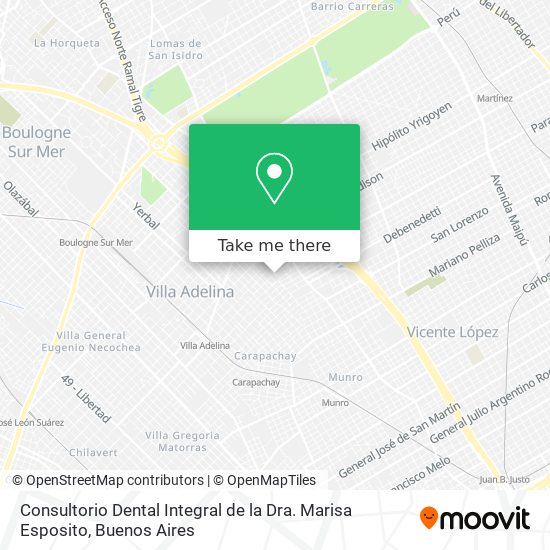 Consultorio Dental Integral de la Dra. Marisa Esposito map
