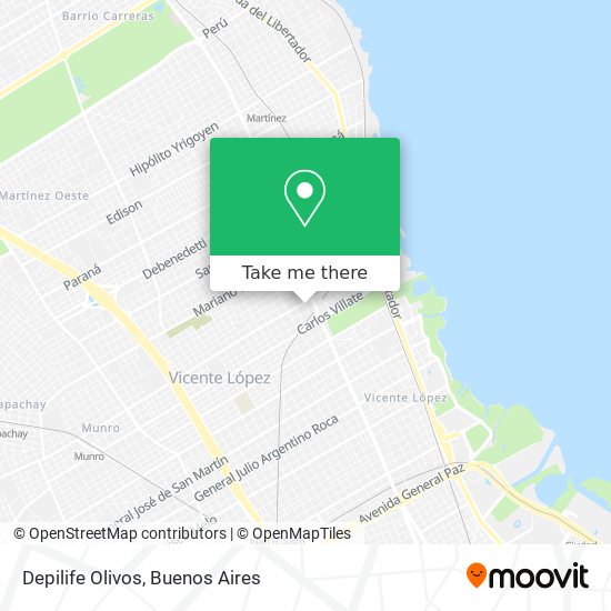 Depilife Olivos map