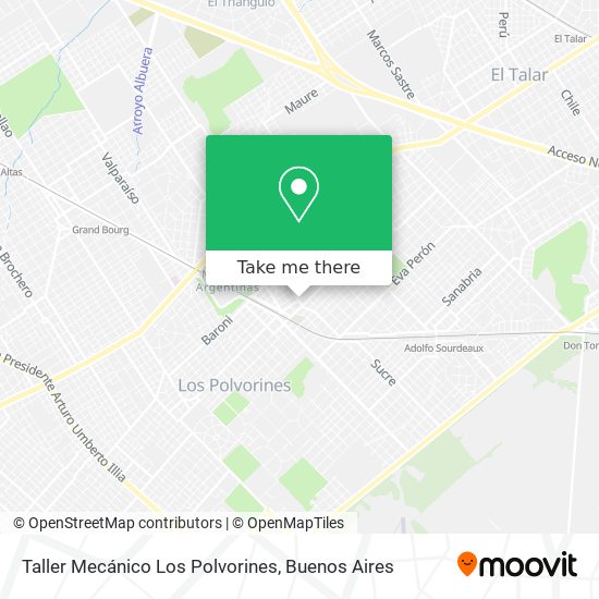 Mapa de Taller Mecánico Los Polvorines