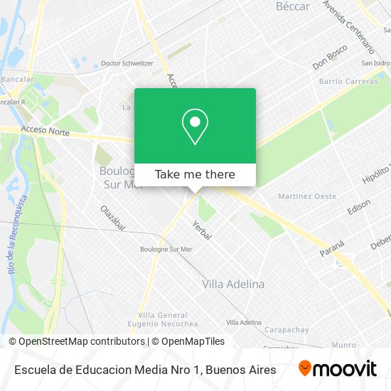 Mapa de Escuela de Educacion Media Nro 1