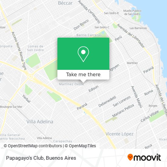 Papagayo's Club map