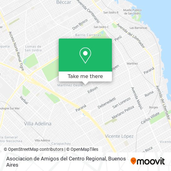 Mapa de Asociacion de Amigos del Centro Regional