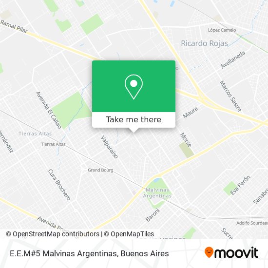 E.E.M#5 Malvinas Argentinas map