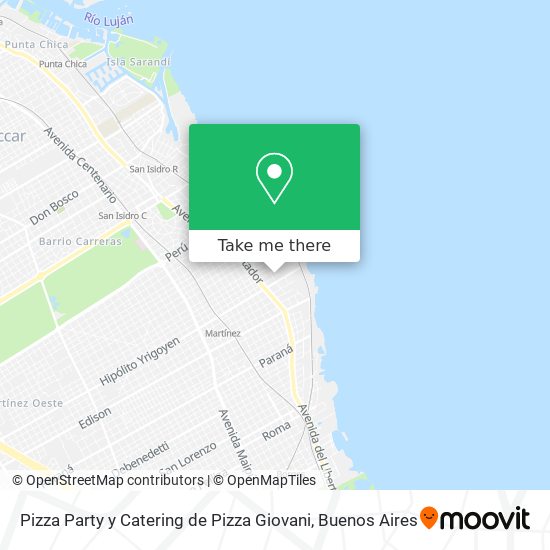 Pizza Party y Catering de Pizza Giovani map