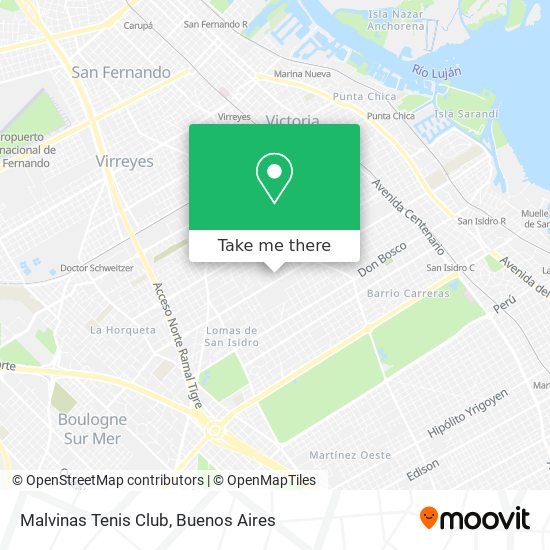 Mapa de Malvinas Tenis Club
