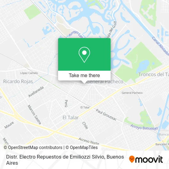 Mapa de Distr. Electro Repuestos de Emiliozzi Silvio