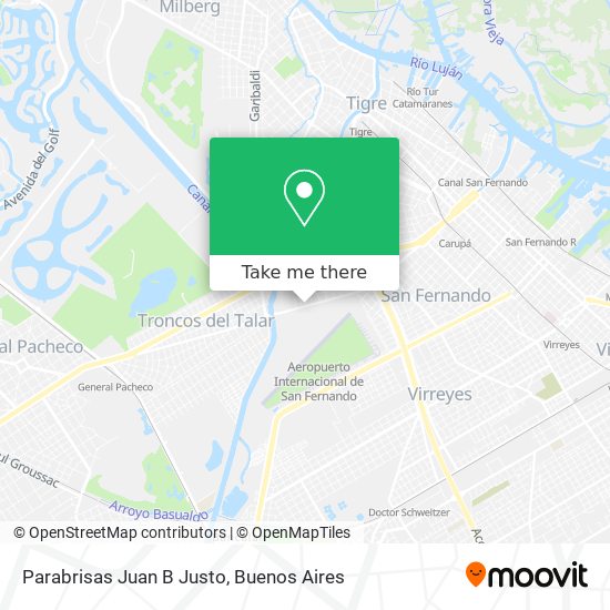 Parabrisas Juan B Justo map