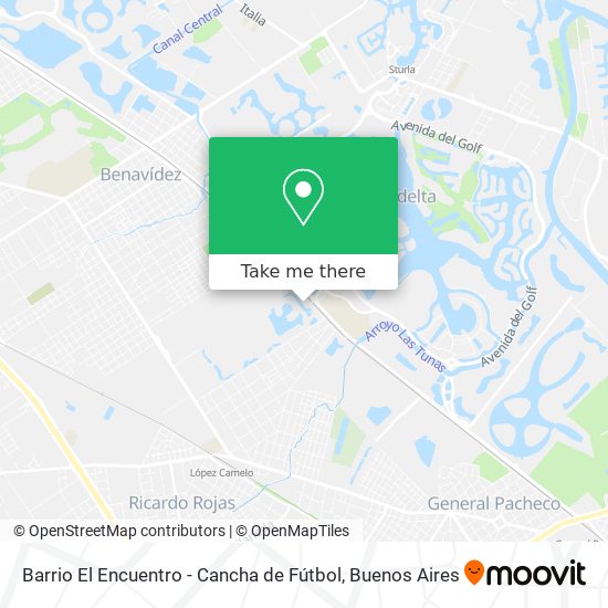Barrio El Encuentro - Cancha de Fútbol map