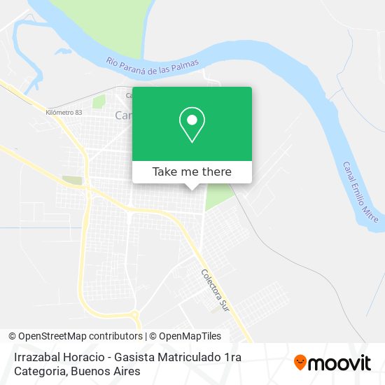 Irrazabal Horacio - Gasista Matriculado 1ra Categoria map