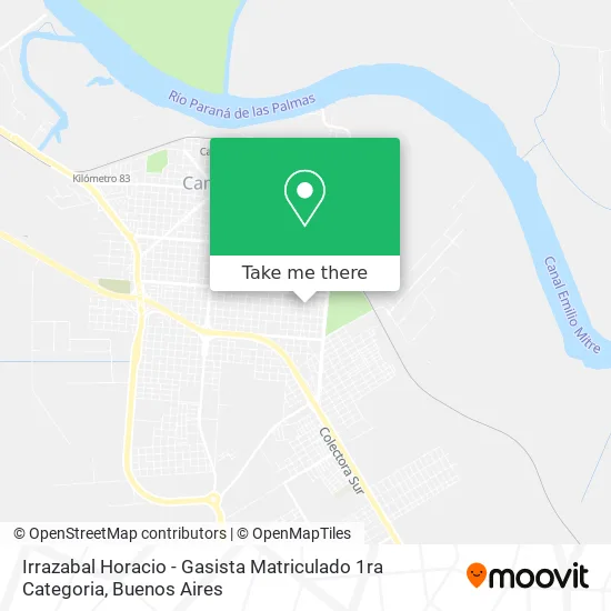 Irrazabal Horacio - Gasista Matriculado 1ra Categoria map