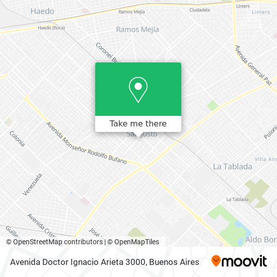 Mapa de Avenida Doctor Ignacio Arieta 3000