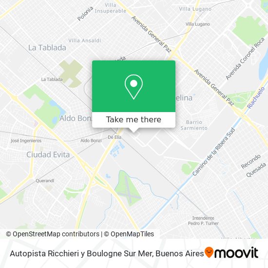 Mapa de Autopista Ricchieri y Boulogne Sur Mer