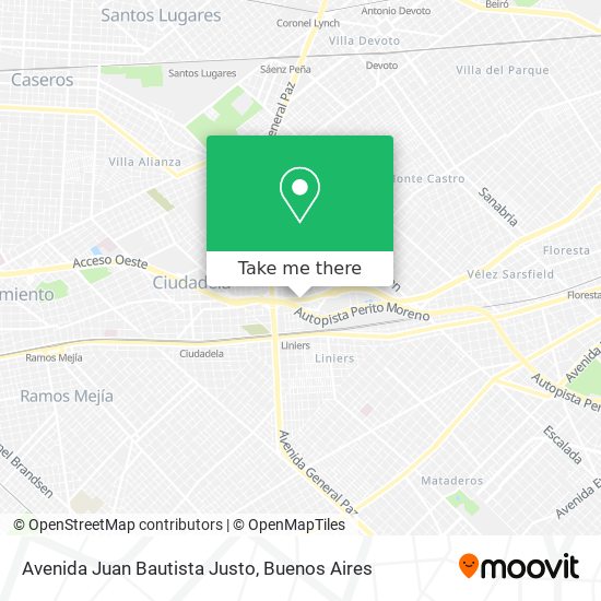 Avenida Juan Bautista Justo map