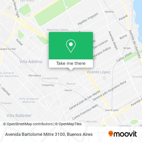 Avenida Bartolomé Mitre 3100 map