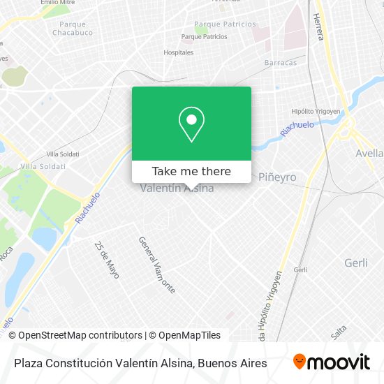 Mapa de Plaza Constitución Valentín Alsina