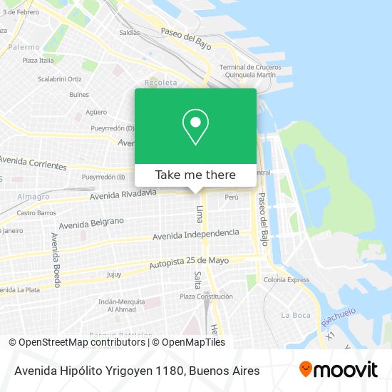 Mapa de Avenida Hipólito Yrigoyen 1180