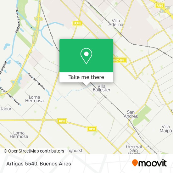 Artigas 5540 map