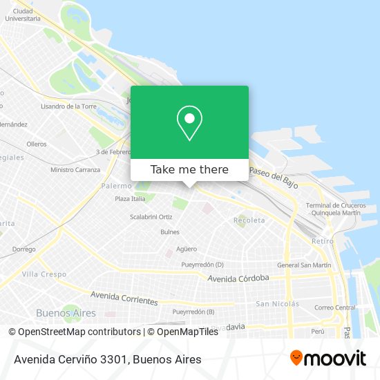 Mapa de Avenida Cerviño 3301