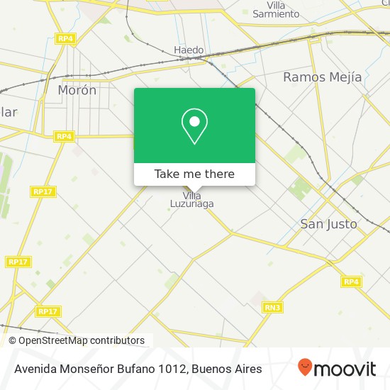 Mapa de Avenida Monseñor Bufano 1012